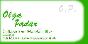 olga padar business card